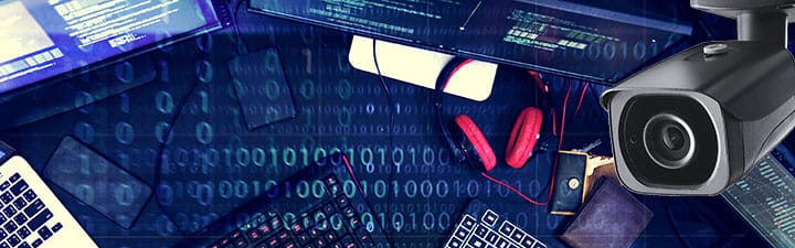 Programmer working about software cyberspace Security Cameras